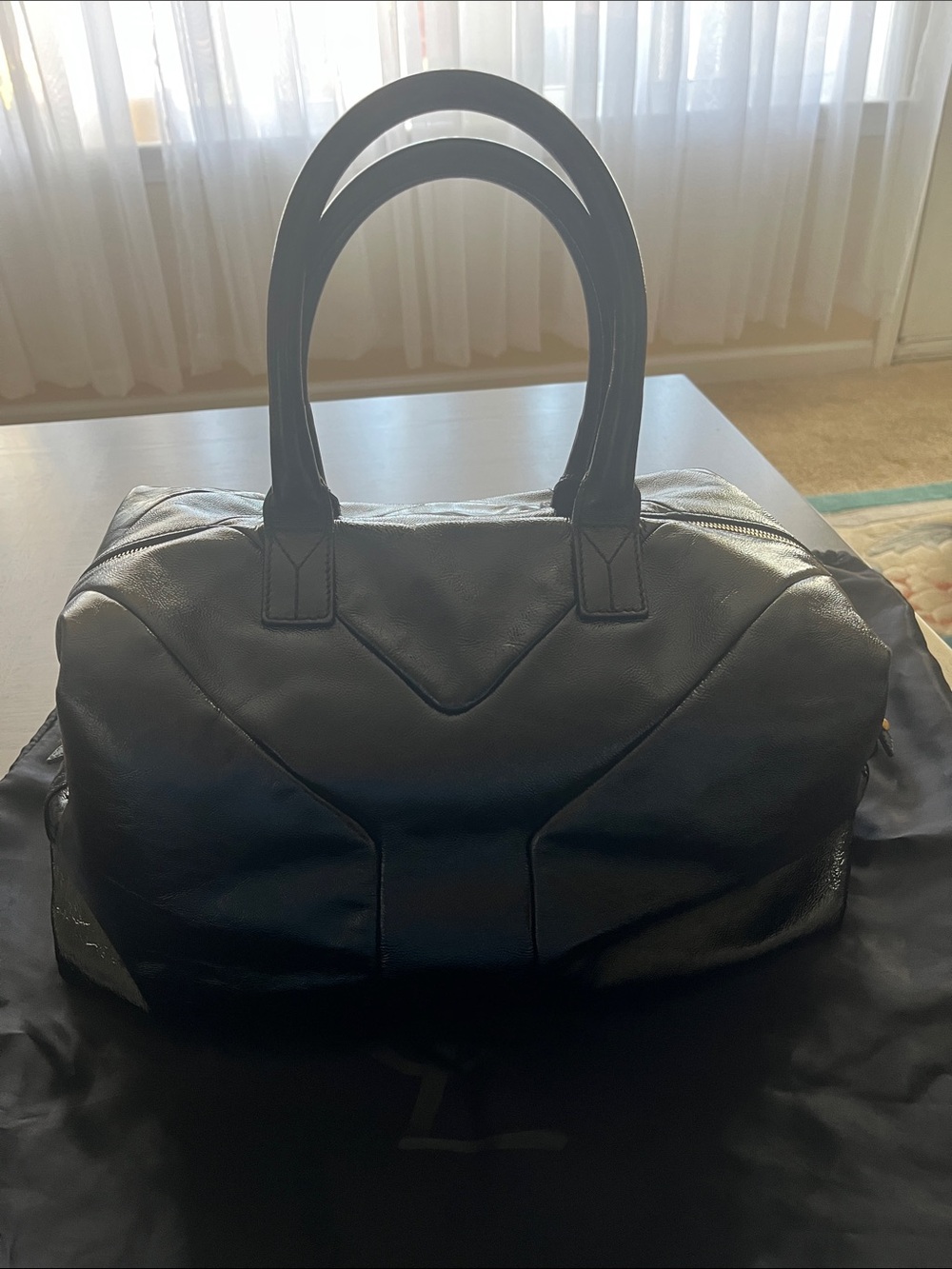 Yves Saint Laurent Black Leather Satchel